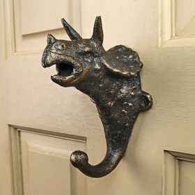 TRICERATOPS CAST IRON WALL HOOK