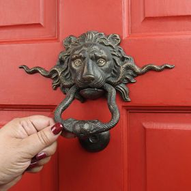 LION AND THE SNAKE IRON DOOR KNOCKER