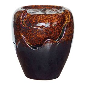 BURNT UMBRA CERAMIC JAR FOUNTAIN