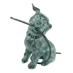 RAINING DOGS PIPED BRONZE STATUE VERDE          NR