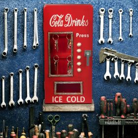 1950S RETRO COLA POP MACHINE KEY CABINET