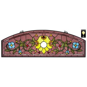 AMBROSIA DEMI LUNE STAINED GLASS WINDOW