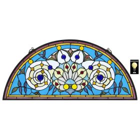 CALLIDORA DEMI LUNE STAINED GLASS WINDOW