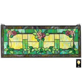 ROSE TRELLIS STAINED GLASS WINDOW