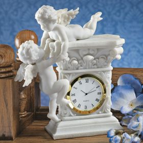 BAROQUE TWIN CHERUBS CLOCK