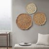 Rossi Textured Feather 3-piece Metal Disc Wall Decor Set