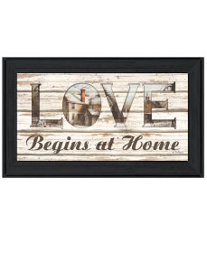 "Love Begins at Home" by Artisan John Rossini, Ready to Hang Framed Print, Black Frame