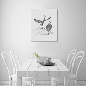 Decorative Decorative Wall Art - Heron Bird Frame Canvas Print