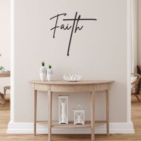 Decor - Faith Script Removable Vinyl Wall Decal, Easy Peel And Stick Wall Art