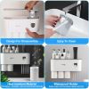 Multifunctional Wall Mount Toothbrush Holder Rack Organizer Handsfree Automatic Toothpaste Dispenser Squeezer with Magnetic Cups 4 Toothbrush Slots 1