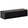 Wall Mount Floating TV Stand with Four Media Storage Cabinets and Two Shelves; Modern High Gloss Entertainment Center for 95+ Inch TV; 16-color RGB LE