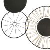 Circular 5 Piece Metal Wall Decor with Wheel and Plate Design, Black