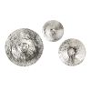 Silver Textured Oversized Disc, Wall Decor for Living Room Bedrrom Entryway Office, Set of 3