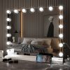 Vanity Mirror with Lights, Hollywood Lighted Makeup Mirror, Bedroom Vanity Mirror with17pcs Light Smart Touch Control 3Colors Dimmable Light ,USB Outl