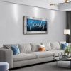 Family Canvas Wall Art-Navy Blue Family Wall Decor-Family Word Sign Canvas Prints Picture Painting Modern Artwork for Bedroom Living Room Home Decorat