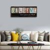 Believe Sign Inspirational Motto Canvas Prints,Motivational Quotes Canvas Wall Art for Living Room,Christian Wall Decor Wood Grain Background Painting