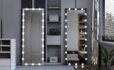 Hollywood Full Length Mirror with Lights Full Body Vanity Mirror with 3 Color Modes Lighted Standing Floor Mirror for Dressing Room Bedroom Wall Mount