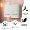 Fashion White Wall Mount Folding Laptop Desk Hidden Organizer Storage Space Saving With Drawers