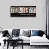 Believe Sign Inspirational Motto Canvas Prints,Motivational Quotes Canvas Wall Art for Living Room,Christian Wall Decor Wood Grain Background Painting