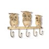 WILLART Handmade and Hand Painted Antique Owl Shape Metal Wall Hanging Antique 5 Key Storage Hooks Key Holder Coat Hanger for Home D√©cor Wall D√©cor