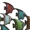 Three Dimensional Hanging Metal Fish Wall Art Decor, Multicolor