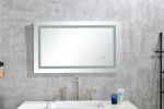 40*24 LED Lighted Bathroom Wall Mounted Mirror with High Lumen+Anti-Fog Separately Control+Dimmer Function