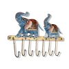 WILLART Handmade Elephant Design Metal Wall Hanging Antique7 Key Hooks Key Holder Coat Hanger for Home D√©cor Wall D√©cor (31.50 cm x 21.50 cm)