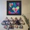 "Hearts" by Lisa Morales, Ready to Hang Framed Print, Black Frame