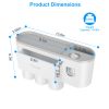 Multifunctional Wall Mount Toothbrush Holder Rack Organizer Handsfree Automatic Toothpaste Dispenser Squeezer with Magnetic Cups 4 Toothbrush Slots 1