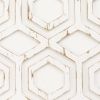 Ivory Geometric Carved Wood Wall Decor