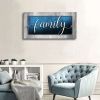 Family Canvas Wall Art-Navy Blue Family Wall Decor-Family Word Sign Canvas Prints Picture Painting Modern Artwork for Bedroom Living Room Home Decorat