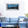 Family Canvas Wall Art-Navy Blue Family Wall Decor-Family Word Sign Canvas Prints Picture Painting Modern Artwork for Bedroom Living Room Home Decorat