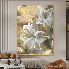 Hand Painted Oil Paintings Hand Painted High quality Flowers Contemporary Modern Rolled Canvas Living Room Hallway Luxurious Decorative Painting (Style: 1, Size: 90x120cm)