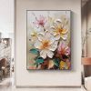 Hand Painted Oil Painting Abstract Blooming Flower Oil Painting Large Wall Art Original Knife Floral Painting Textured Wall Art Boho Art Modern Living