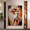 Hand Painted Oil Painting Abstract Dancer Oil Painting On Canvas Large Wall Art Original White Ballet Painting Boho Wall Decor Custom Painting Living