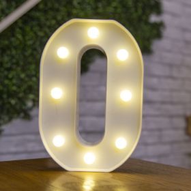 Alphabet Letter LED Lights Luminous Number Lamp Decor Battery Night Light for home Wedding Birthday Christmas party Decoration (type: O)