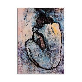 Ha's Art 100% Handmade Abstract Oil Painting Wall Art Modern Minimalist Women Picture Canvas Home Decor For Living Room Bedroom No Frame (Size: 75x150cm)