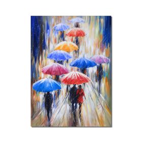 Abstract Portrait Oil Paintings On Canvas Nordic Girl Holding An Umbrella Wall Art Pictures for Home Wall Decoration No Frame (Size: 70x140cm)