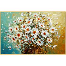 Canvas Oil Painting palette knife 3D texture acrylic Flower Wall art Picture For Living Room home decor quadros cuadro decoracion (Size: 50x100cm)