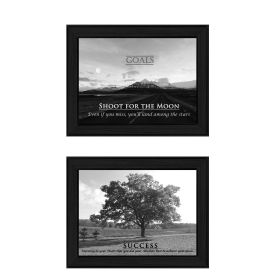 "Success Collection" 2-Piece Vignette By Trendy Decor4U, Printed Wall Art, Ready To Hang Framed Poster, Black Frame (Color: as Pic)