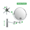 8-inch Wall Mounted Makeup Vanity Mirror, Height Adjustable, 1X / 10X Magnification Mirror, 360¬∞ Swivel with Extension Arm