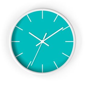 Decor Accessories, Contemporary Teal Green Quartz Wall Clock (Color: White, Hands: White)