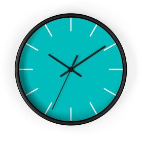 Decor Accessories, Contemporary Teal Green Quartz Wall Clock (Color: Black, Hands: Black)