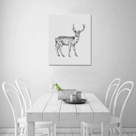 Decorative Decorative Wall Art - Deer Frame Canvas Print (Size: One Size)