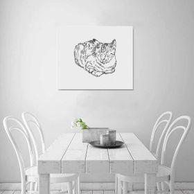 Decorative Decorative Wall Art - Sleepy Cat Frame Canvas Print (Size: One Size)