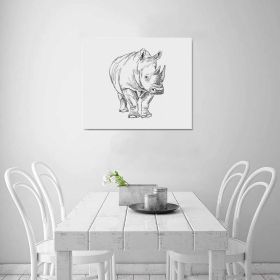 Decorative Decorative Wall Art - Rhinoceros Frame Canvas Print (Size: One Size)