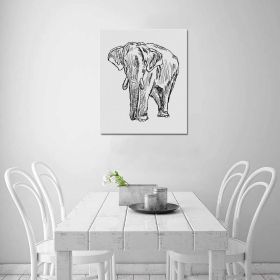 Decorative Decorative Wall Art - Elephant Frame Canvas Print (Size: One Size)