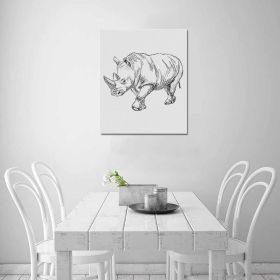 Decorative Decorative Wall Art - Rhino Frame Canvas Print (Size: One Size)