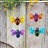 1pc/4pcs, Metal Colorful Bee Wall Decor, Bee Metal Wall Decor, Bee Metal Wall Art, Wall Decor, Metal Home Decor Wall Sculpture, Outside Decor, Outdoor