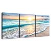 3 panels Framed Canvas Wall Art Decor,3 Pieces Sea Wave Painting Decoration Painting for Chrismas Gift, Office,Dining room,Living room, Bathroom, Bedr